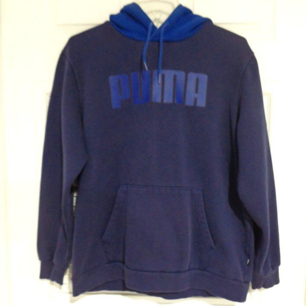 Puma Men's Sweater Navy Blue‎ Casual Pullover Hoodie Sweatshirt Size L